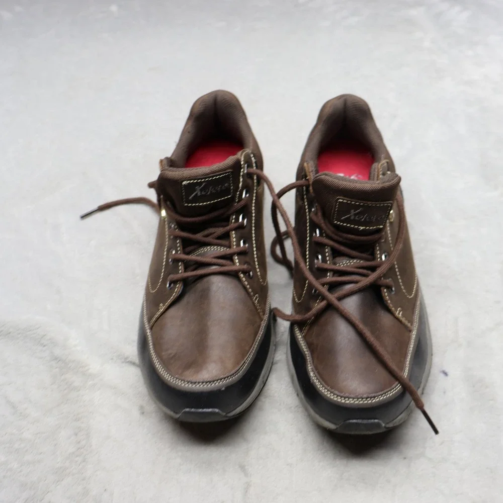 Xelero Mens 12 Walking Shoes Brown Leather Performance Comfort Lace‎ Up Everyday